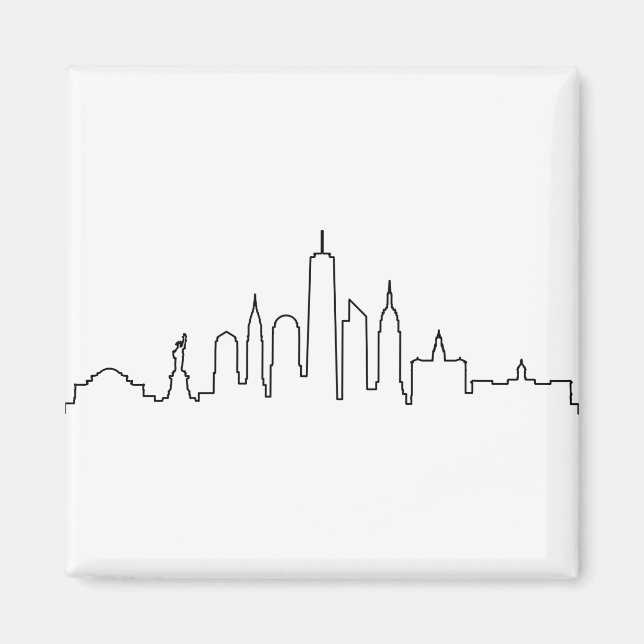 NEW YORK NYC Manhatten USA City Skyline Silhouette Magnet (Framsidan)