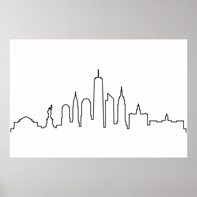 NEW YORK NYC Manhatten USA City Skyline Silhouette Poster (Framsidan)