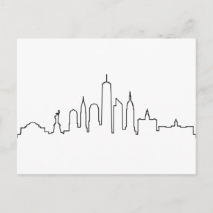 NEW YORK NYC Manhatten USA City Skyline Silhouette Vykort