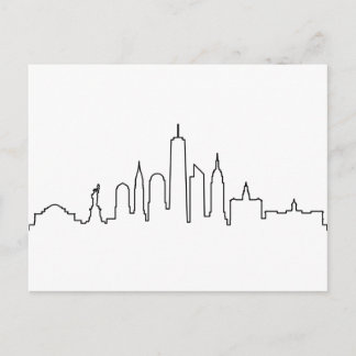 NEW YORK NYC Manhatten USA City Skyline Silhouette Vykort