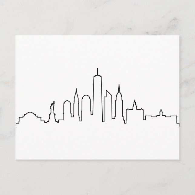 NEW YORK NYC Manhatten USA City Skyline Silhouette Vykort (Framsida)
