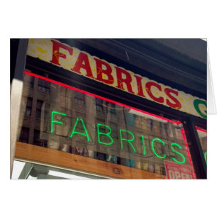 New York NYC Neon Sign Garment District Fabrics Hälsningskort
