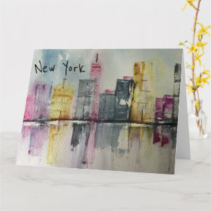 New York NYC Skyline Cityscape-originalteckning Kort