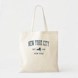 New York Nyc Vintage Sports Design Navy Print Tygkasse