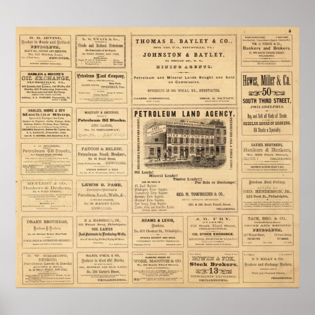 New York och Pennsylvania Oil Advertisations Poster (Framsidan)