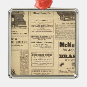New York Oil Advertisations Julgransprydnad Metall