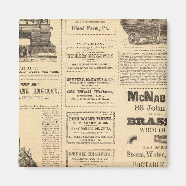 New York Oil Advertisations Magnet (Framsidan)