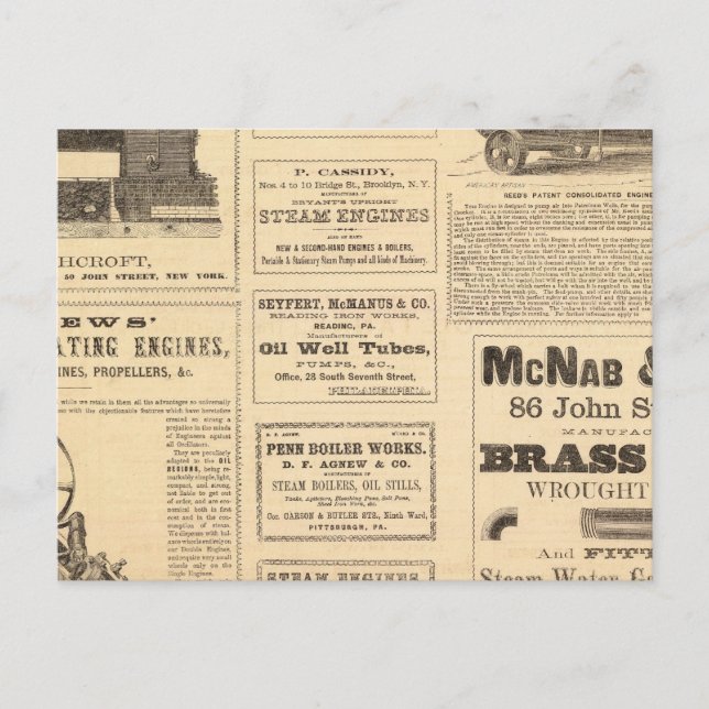 New York Oil Advertisations Vykort (Framsida)