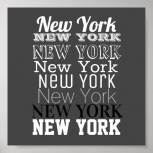 New York ord art-typografi poster modern