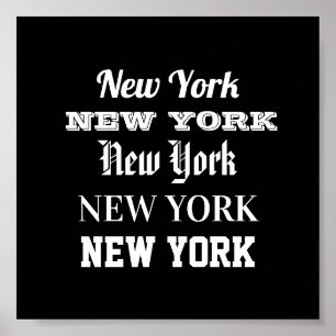 New York ord art-typografi poster modern