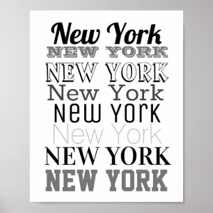 New York ord art-typografi poster modern