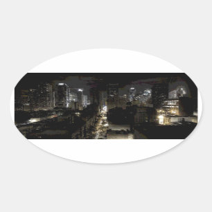 New York Oval Sticker Ovalt Klistermärke