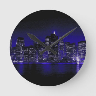 New York på natten Rund Klocka