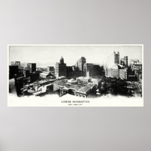 New York panorama 1898 Poster