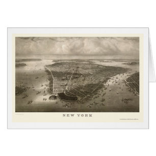 New York panorama- karta för NY - 1851 Hälsningskort