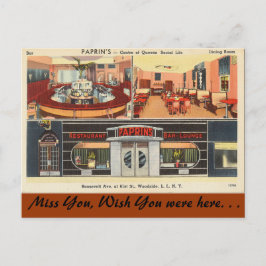New York, Paprins Restaurant Pub Lounge, Woodside Vykort