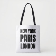 New York, Paris, London typografi