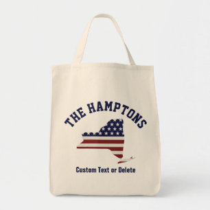 New York patriotisk USA flagga din text eller Tygkasse