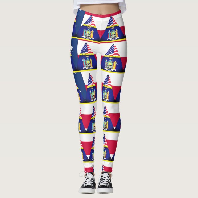 New York Patriotiska Flagga Kul Leggings (Framsida)