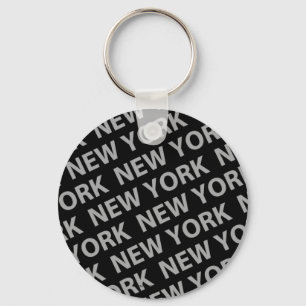 New York Pattern Grått Nyckelring
