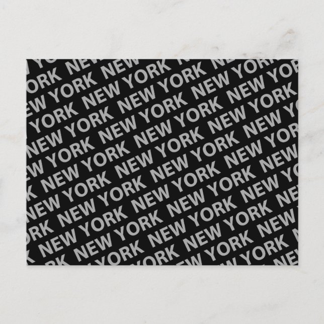 New York Pattern Grått Vykort (Framsida)