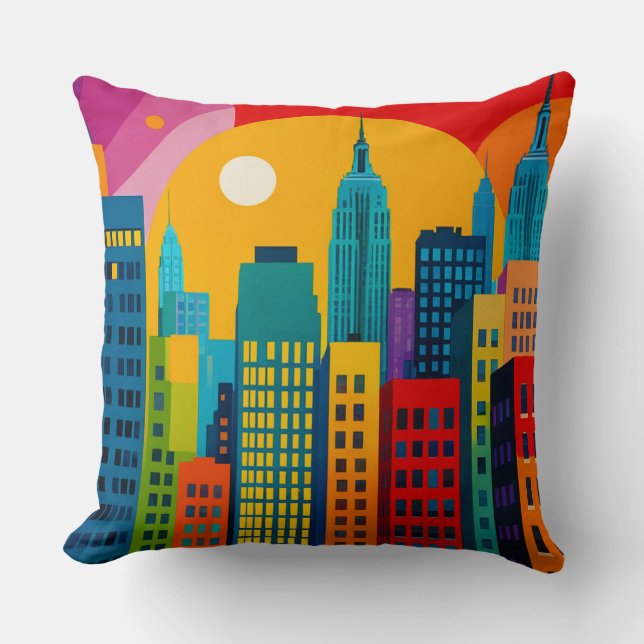 New York Pop Art Kudde (Framsida)
