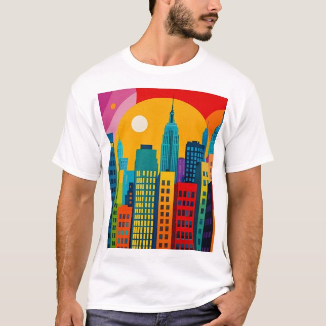 New York Pop Art T Shirt (Framsida)