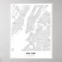 New York-Poster av minimalistisk Karta