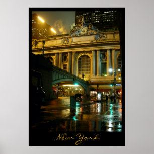 New York Poster Cityscape New York Nattutskrift