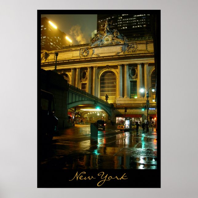 New York Poster Cityscape New York Nattutskrift (Framsidan)