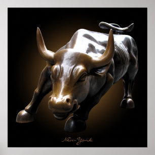 New York Poster Landmark New York Bull Print