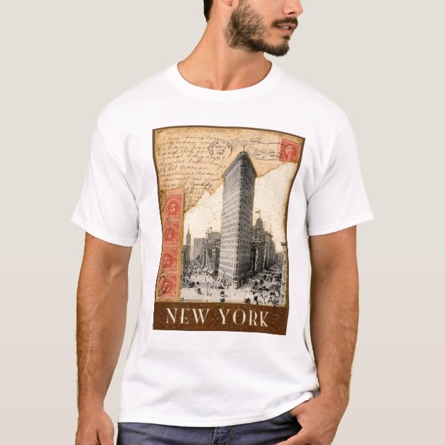 New York poststämplar Tee Shirt (Framsida)