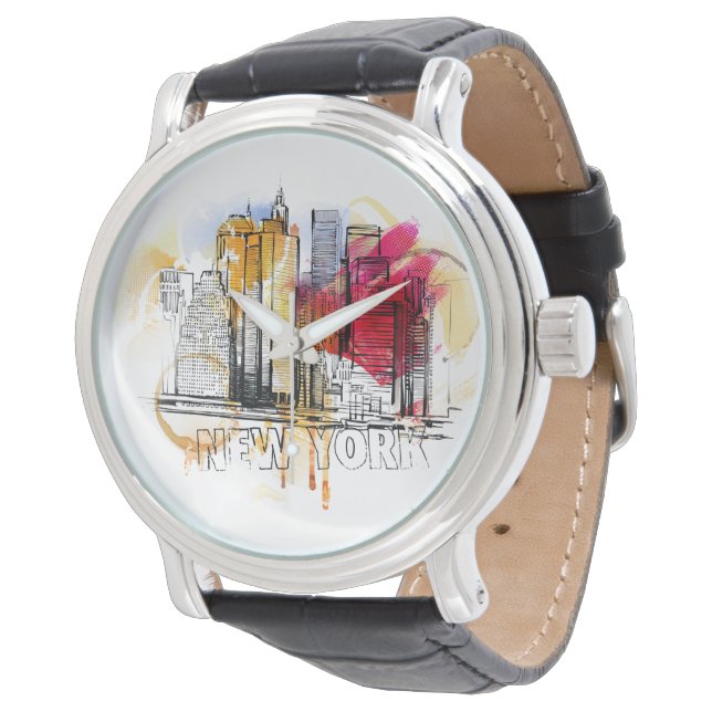 New York print eWatch Watch Watch Armbandsur (Vinklad)