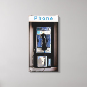 New York Public Payphone, Retro Telefonkiosk Canvastryck