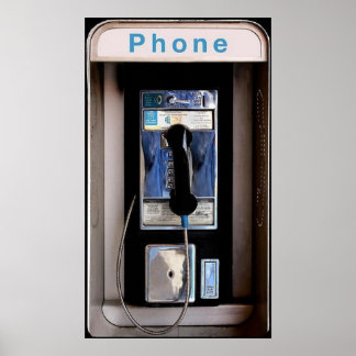 New York Public Payphone, Retro Telefonkiosk Poster