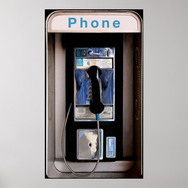 New York Public Payphone, Retro Telefonkiosk Poster (Framsidan)
