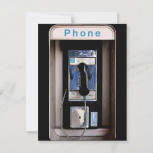 New York Public Payphone, Retro Telefonkiosk Vykort