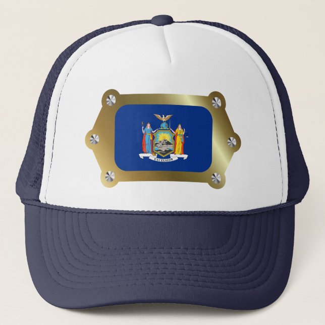 New York ramade in Flagga Hat Truckerkeps (Framsida)