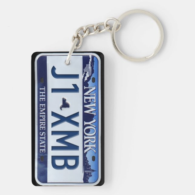 New York registreringsskyltKeychain ANPASSNINGSBAR (Baksidan)