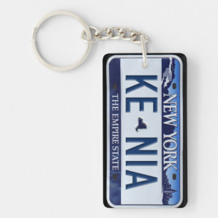 New York registreringsskyltKeychain ANPASSNINGSBAR