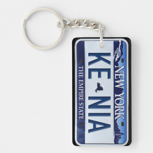 New York registreringsskyltKeychain ANPASSNINGSBAR (Framsidan)