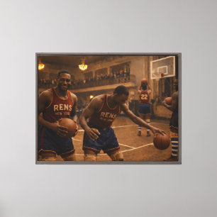 New York Rens Basketbollag Uppvärmning Canvastryck