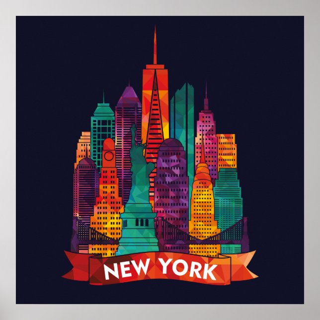 New York - Resa till berömdens landmärken Poster (Framsidan)