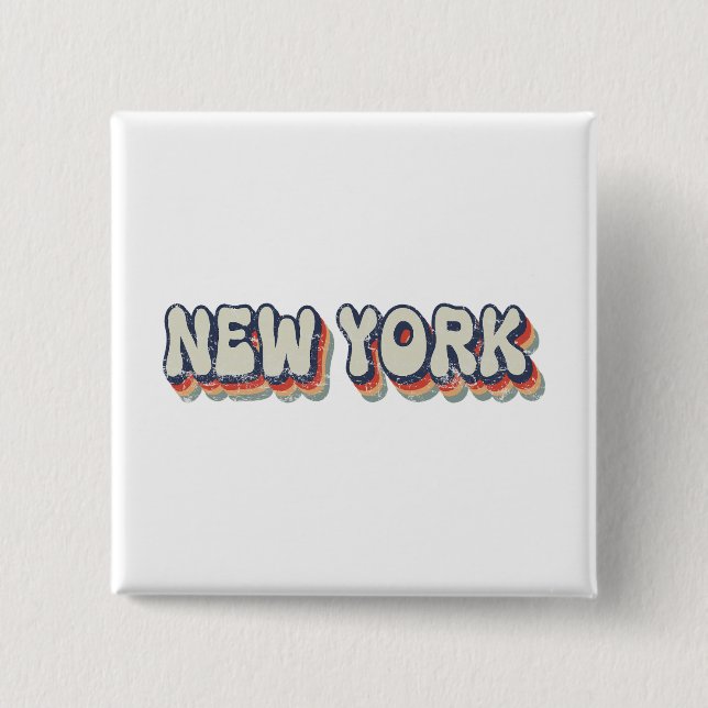 New York Retro 80s Chrome City  Knapp (Framsida)