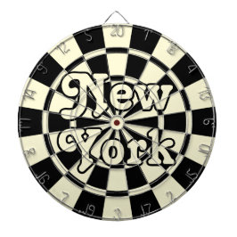 NEW YORK Retro Modern Black and Light Cream Darttavla