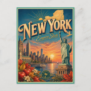 New York Retro Resa Souvenir vykort