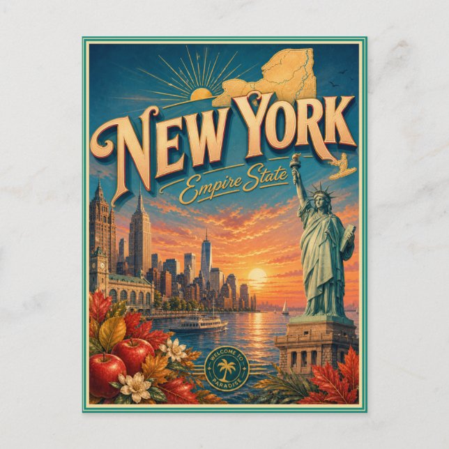 New York Retro Resa Souvenir vykort (Framsida)