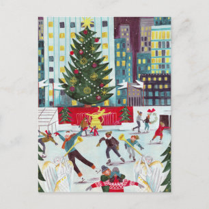 New York Rockefeller center julskridskoåkning  Hol Helg Vykort