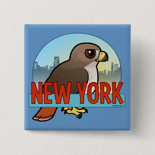 New York Röd-tailed höken Knapp