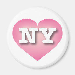 New York Rosa Fade Heart - I kärlek NY Magnet